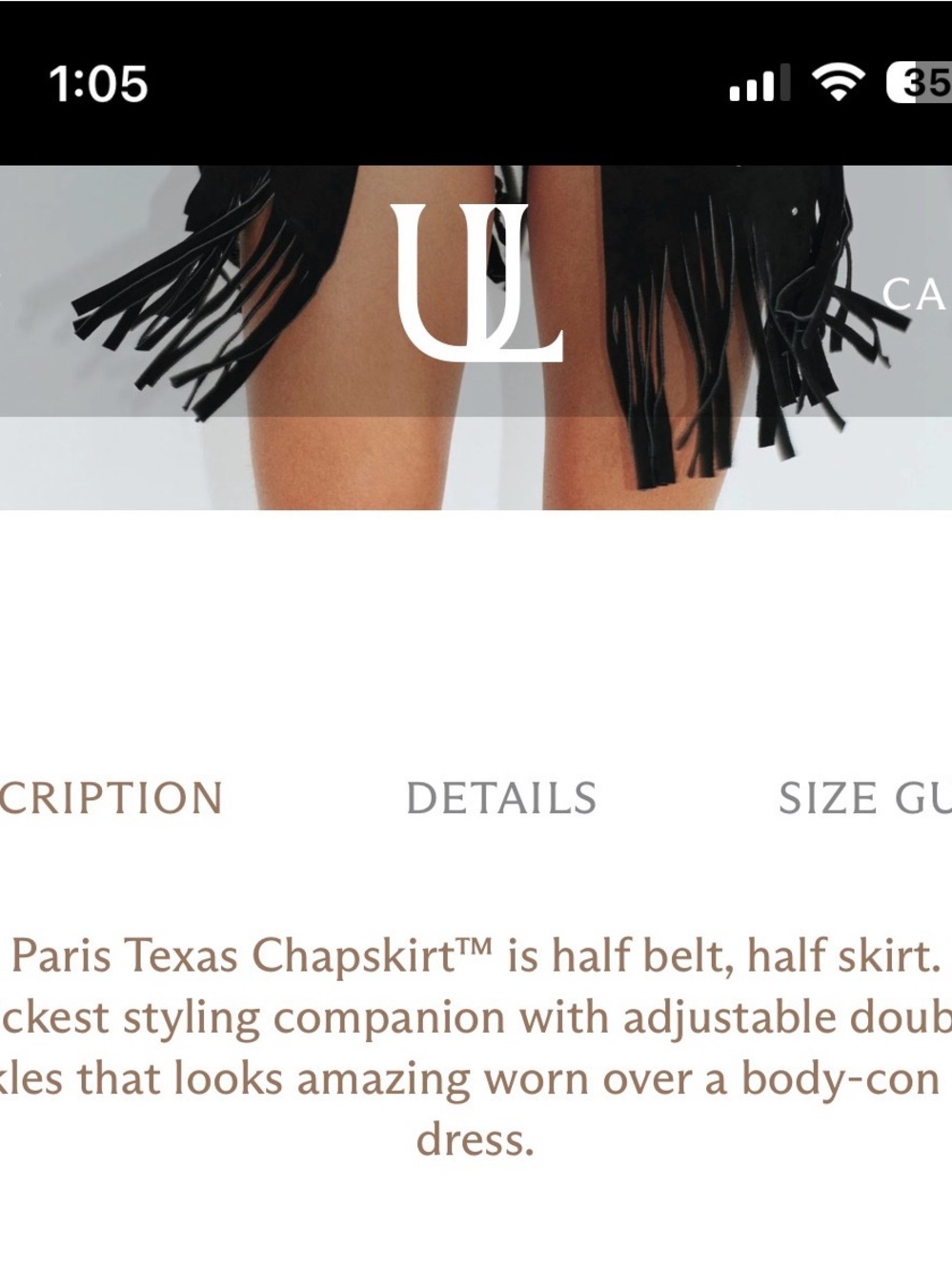 Paris Texas Black Studded Fringe Chap Skirt Belt - Picture 12 of 13